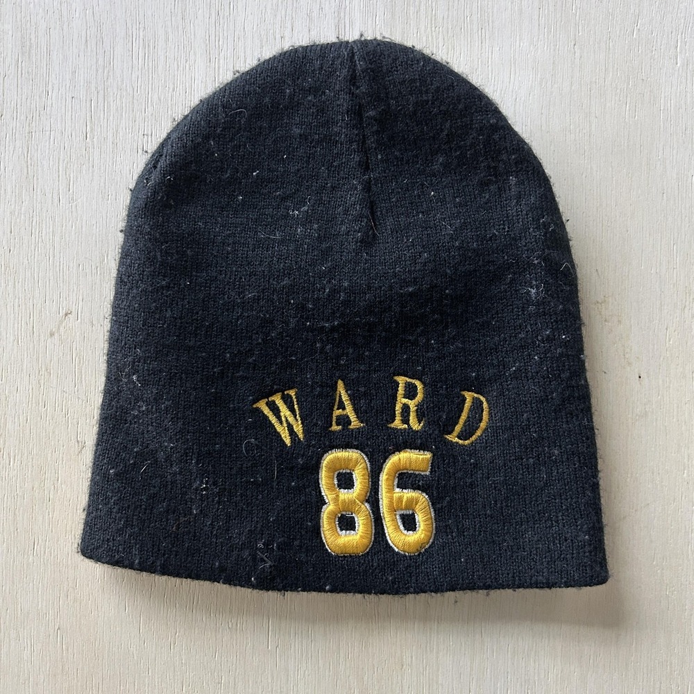 Ward 86 Beanie Mens One Size Black Embroidered Steelers Knit Winter Acrylic Hat